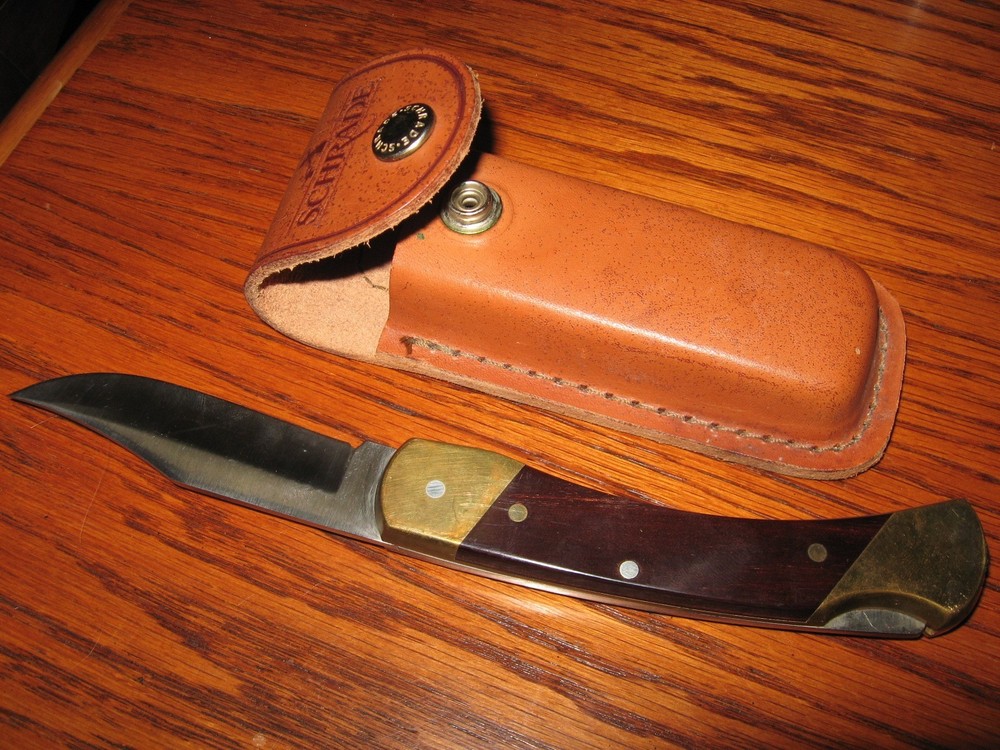 rmk99 Uncle Henry Schrade 8.7″ Folding Knife LB7 USA Wood Handle w/Sheath st135