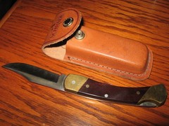 rmk99 Uncle Henry Schrade 8.7″ Folding Knife LB7 USA Wood Handle w/Sheath st135