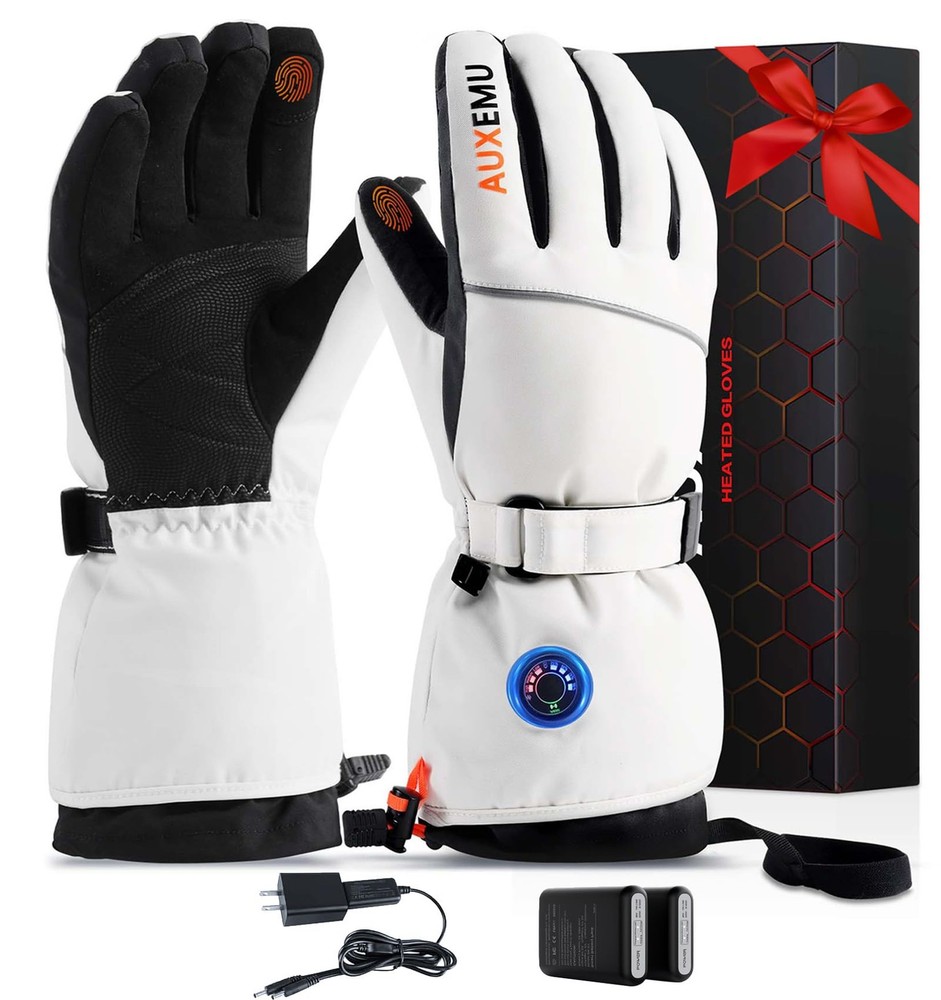 Heated Gloves For Men Women Auxemu 7.4V Heating 8H Warmth Heated Gloves Visual