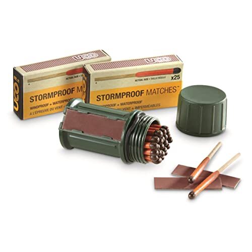 UCO Waterproof Fire Starter Matches Windproof with Stormproof Match Case, Cam…