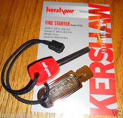 KERSHAW 1019X FIRE STARTER MAGNESIUM SHAFT STRIKER 3000 + STRIKES SURVIVAL GEAR