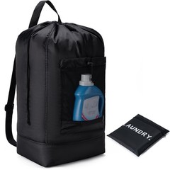 Backpack Laundry Bag,Large Travel D13″xH29″ |1 Pack, Black-backpack