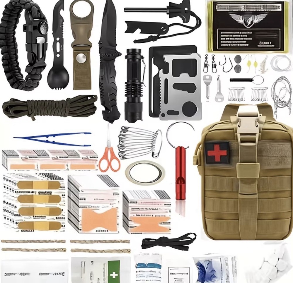 240 Piece Survival Kit First Aid And Survival Tools Gift For Men