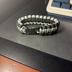 Silver/Black Paracord Bracelet Small Size