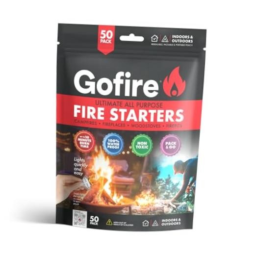 Travel Fire Starter for Camping, Hiking, Backpacking | Uses: Grill, 50 Pieces