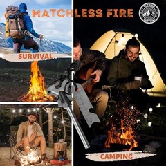 Fire Starter Kit – Premium Flint and Steel Firestarter for Campfires, Hemp