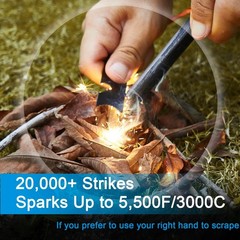 Kaseamu Ferro Rod Fire Starter Kit – 20,000+ Strikes, Survival Tool