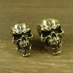 Brass “Skull” knife Lanyard Bead Paracord beads crafted for EDC gear XLH086B