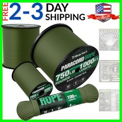 Paracord Rope 750 lb – 1000ft / 500ft / 200ft / 100ft 5/32″ Parachute Cord 4M…