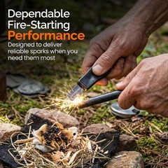 4 Inch Survival Ferrocerium Drilled Flint Waterproof High Spark Fire Starter | F