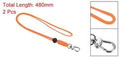 2Pcs 19″ Orange Paracord Lanyard Keychain Cord