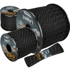 Reflective Paracord Rope 850lb, 100FT Nylon Utility Cord for Camping