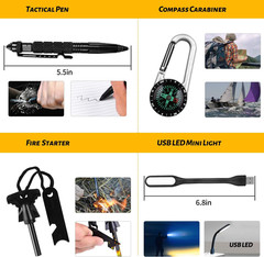 Emergency Survival Gear Kits 60 in 1, Outdoor Survival Tool with Emergency Brace