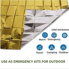 Thermal Blankets, Silver Gold Foil Survival Blanket Space Blanket Survival Kit
