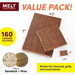 Fire Starter Squares, 160 Pieces – Fire Starters Kit for Campfires, Grill, Ou…