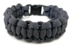 Paracord Bracelet 550 Black Tactical 3/8″ Buckle (Graphite) Hand Made