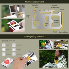XUANLAN Emergency Survival Kit, Outdoor Gear Tool with Large, gray