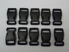10 – 3/8″ Side Release Contoured Plastic Buckles for Paracord Bracelets Black