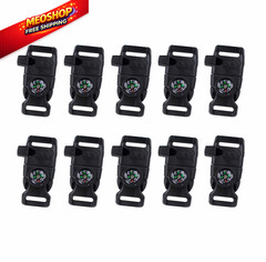 TcJ-Chen 10 PCS Emergency Whistle Buckle come 52*29 mm (10 pieces), Black