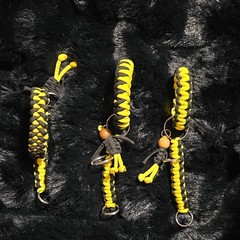 Set of 4 Adjustable Yellow and Black Nylon Paracord Bracelets
