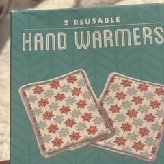 FUN Reusable Hand Warmers 2-Pack Snowflake Pattern White Red Blue