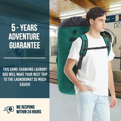 Laundry Backpack with Shoulder Straps，Laundry Bag Extra X-Large, Turquoise
