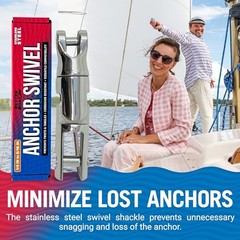 Anchor Swivel, Stainless Steel Shackle Chain Swivel, Fits 1/4 » to 5/16 «