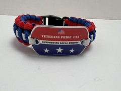 Red White Blue USA American Covenant Paracord Bracelet Veteran Pride USA