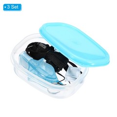 3 Plastic Sports Whistles with Lanyard and Mouth Grip, Super Loud, Light Blue