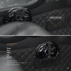 Car Trash Can Foldable PU Leather Car Garbage Can Waterproof Portable Multifu…