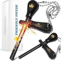 Weatherproof Ferro Rod Fire Starter 2-Pack – 15,000 Strikes for Camping & Hiking