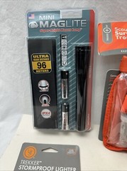 SOL Scout, Lighter, Mini Maglite Outdoor Research Nalgene Filter Survival Kit