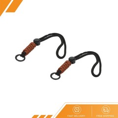 2 Pcs Paracord Lanyard Keychain with Spring Ring Black Brown