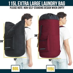 Laundry Bag With 4 Pockets，Laundry Shoulder X-Large, Red