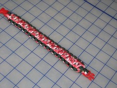*550 paracord red white green bracelet king cobra large 8″ USA rope w/red buckle
