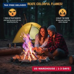 Magic Campfire Fire Color Changing Packets for Fire Pit (25 Pack) Outdoor Firepl