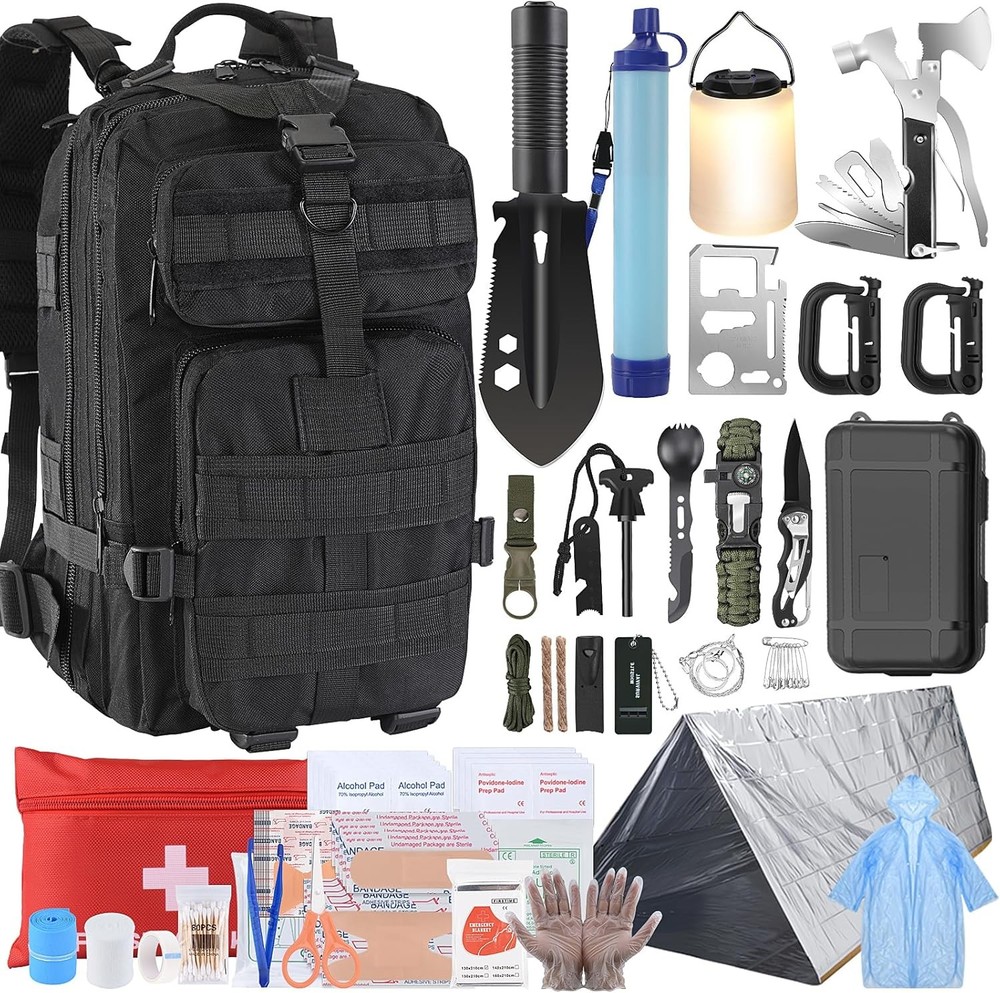 Gifts for Men Christmas Survival Kit, Survival Gear and Equipment 258 PCS with W