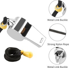 Bsofing Coaches Whistle with Lanyard Loud Crisp Sound Referee Teacher Adult Use