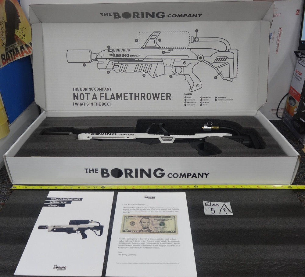 NEW #6505 Elon Musk The Boring Company Not A Flamethrower with Instructions & $5