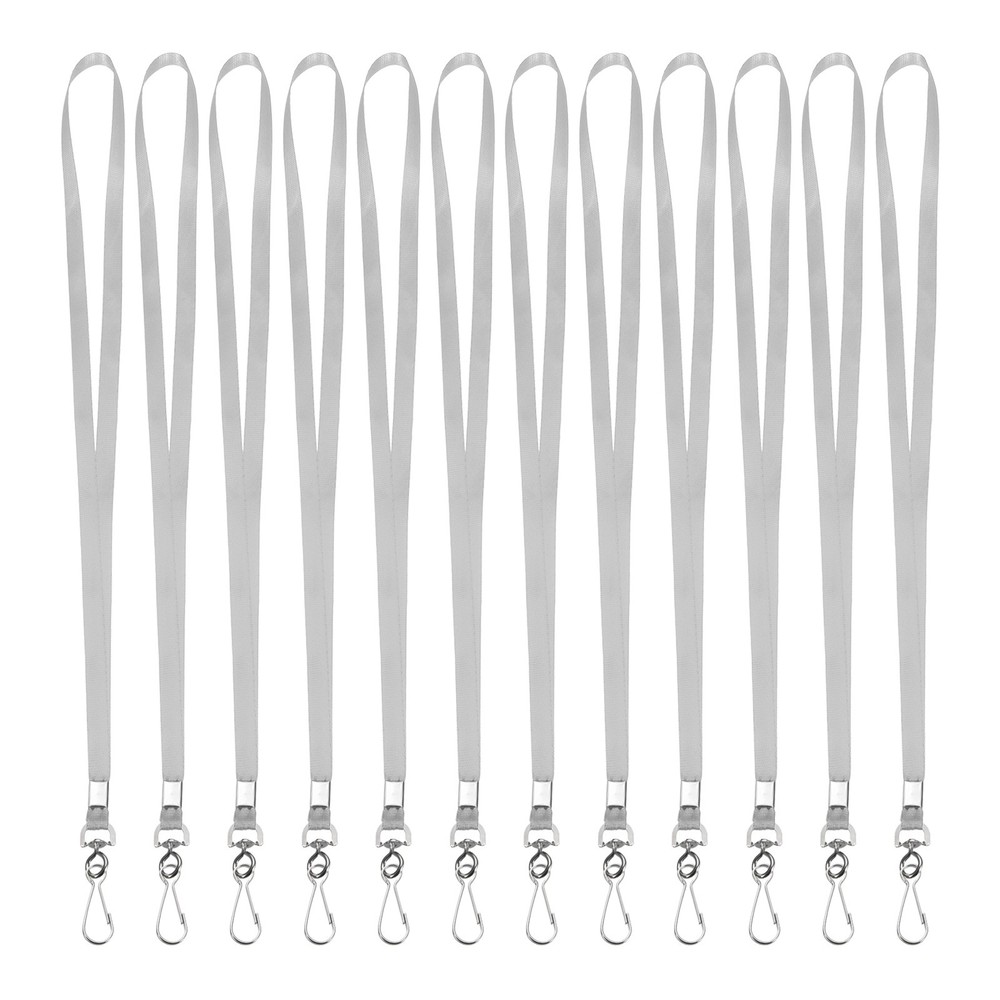 25Pcs 17.3″ Nylon Flat Lanyard with Clasp for Keys, Silver