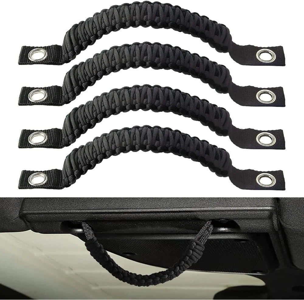 4 x Paracord Grab Handles Compatible with Wrangler JK JKU JL JLU JT Accessories