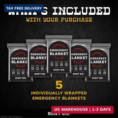 DON’T DIE Emergency Blanket – 5 Pack – Thermal Mylar Foil Space Blankets | Ultra