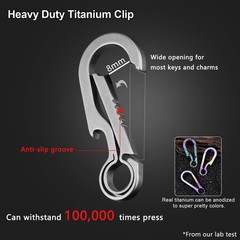 Key Chain Clip Titanium Carabiner Keychain Quick Release Carabiner for Keys T…