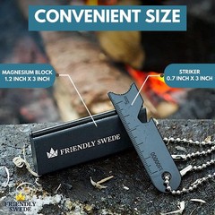 Magnesium Fire Starter Kit 3-Pack – Flint and Steel Fire Starter Survival Too…