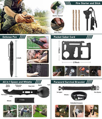 262Pcs Survival Kit Emergency Gear First Aid Bug Out Bag Camping Tools Set