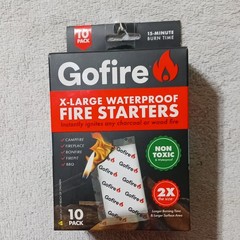 Gofire X-Large Waterproof Fire Starters Nontoxic Lightweight Disposable 10 Pack