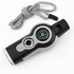 Flohayo 7-In-1 Emergency Whistle | Compass, Thermometer, LED Light, Magnifier