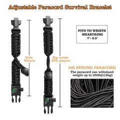 Adjustable Paracord Bracelet Compass Survival Tool