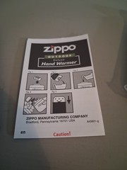 Zippo Reusable Catalytic Hand Warmer Silver Metal w/ Burner Cap & Pouch