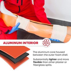 EVER READY FIRST AID UNIVERSAL ALUMINUM SPLINT WATERPROOF ORANGE 4 1/4 X 24″